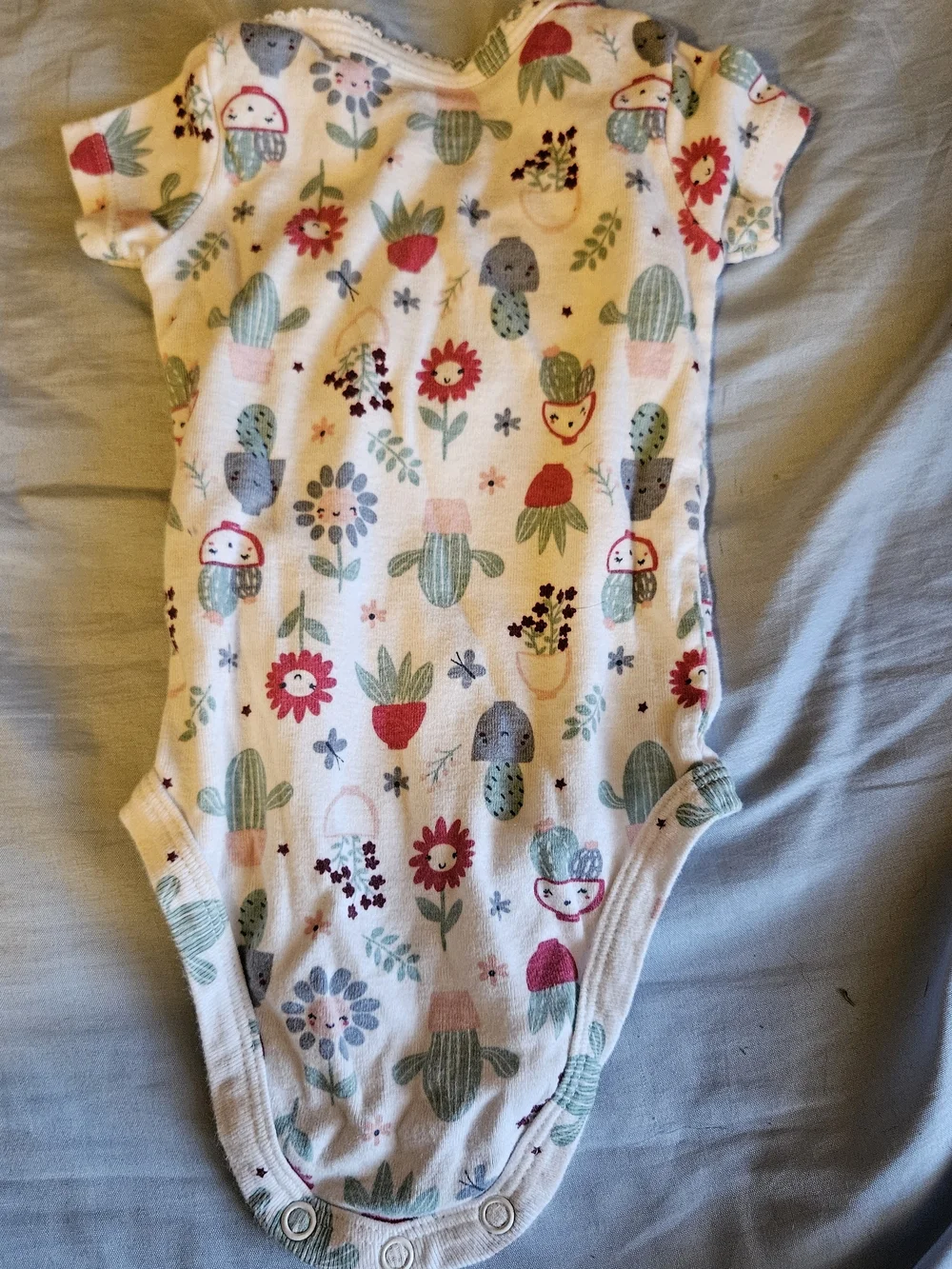 Carter's Pink Floral & Cactus Print Baby One-Piece